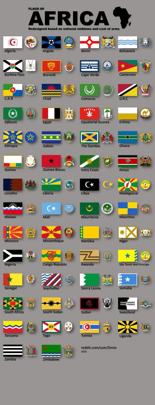 the flags of africa are shown in different colors and sizes, including ...