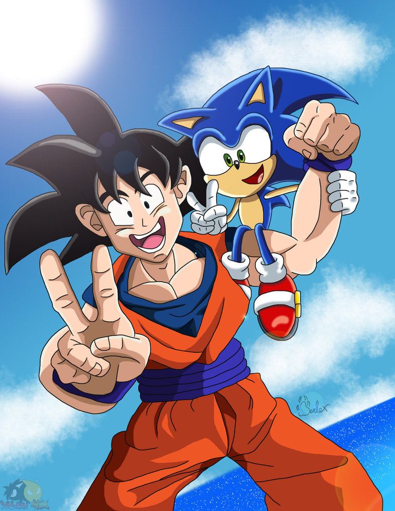 Goku And Sonic by boy-wolf on DeviantArt | Sonic, Goku, Anime crossover