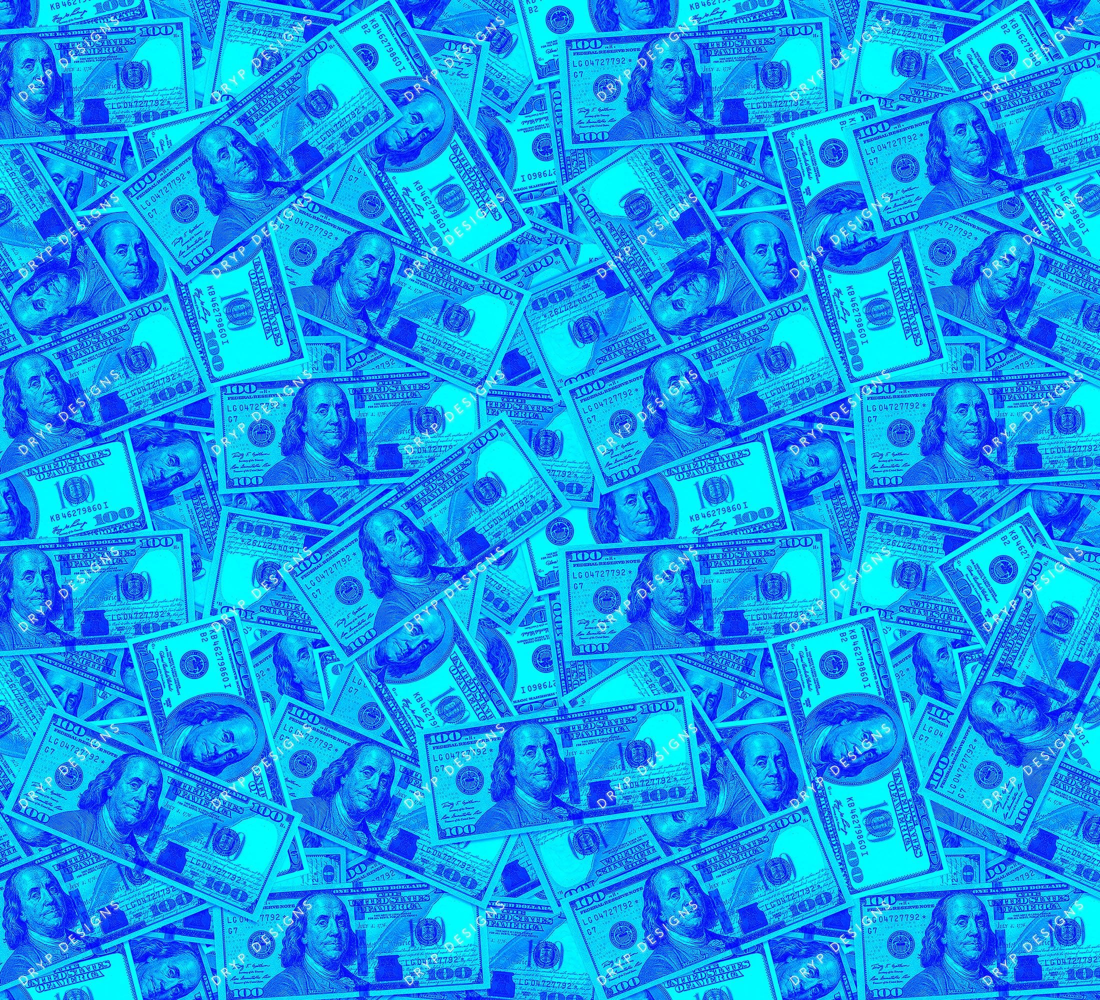 Blue 100 Dollar Bills Cash Money Seamless Digital Paper Background ...