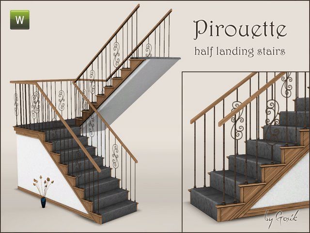 Pirouette Stairs by Gosik Source | Sims, Sims 4, Sims 4 toddler