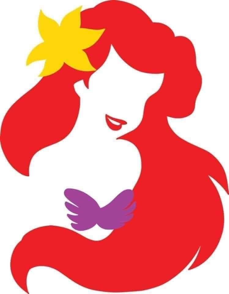 Ariel the Little Mermaid Disney Princess minimal svg png file in 2021 ...