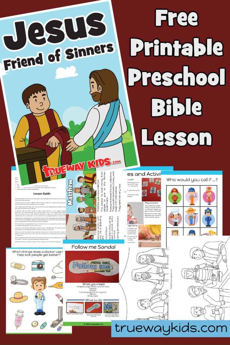 Jesus friend of sinner Bible lesson for preschool children to use at ...