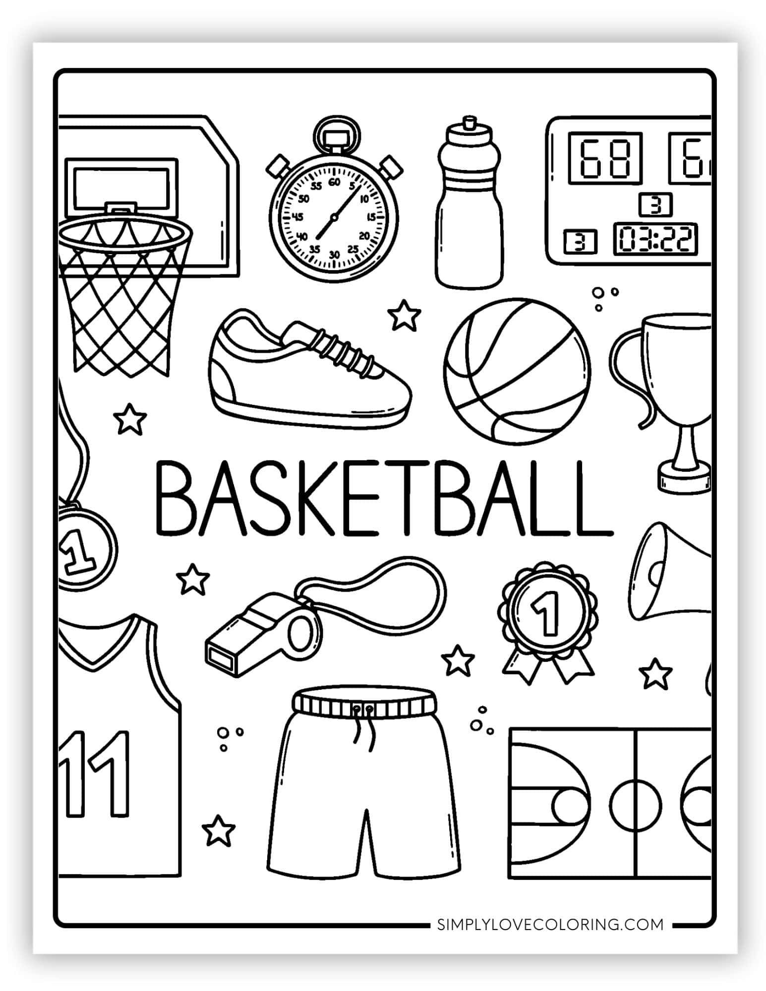 Free Basketball Coloring Pages - Educational Activities for Kids