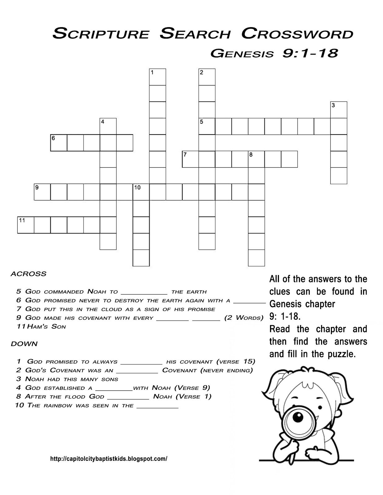 Free Printable Bible Crossword Puzzles