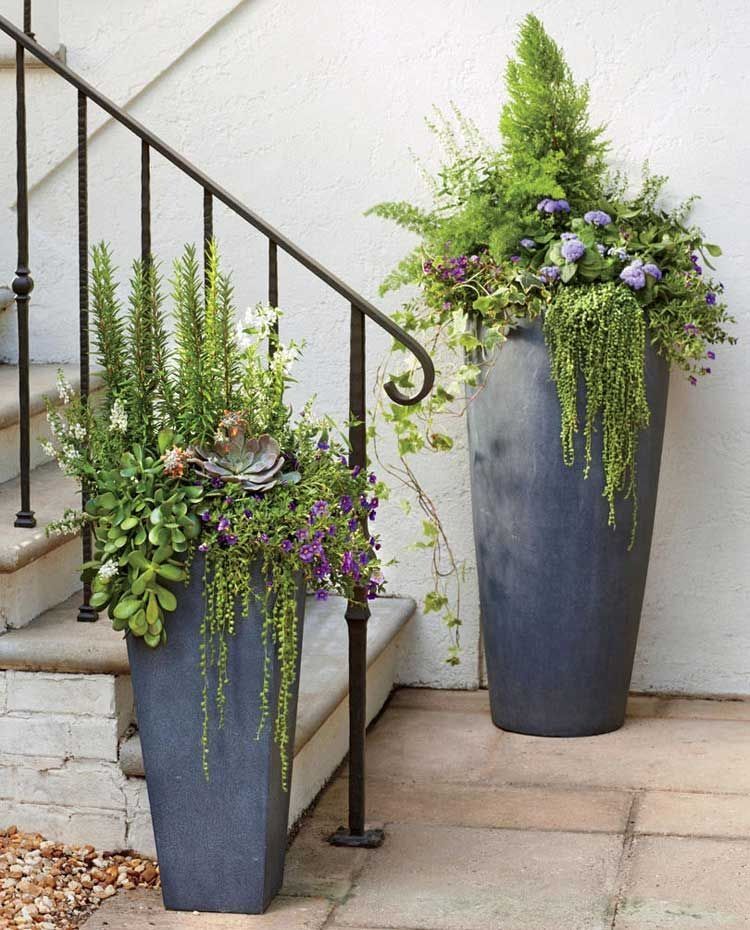 27+ Awesome Front Door Flowers Pot Ideas Porch flowers, Container