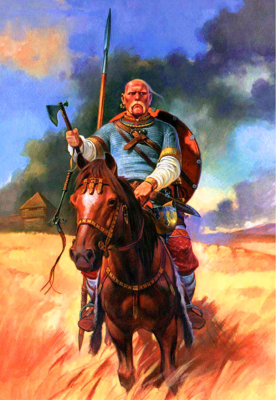 Germanic warrior on horseback Art Viking, Viking Warrior, Rpg Character ...