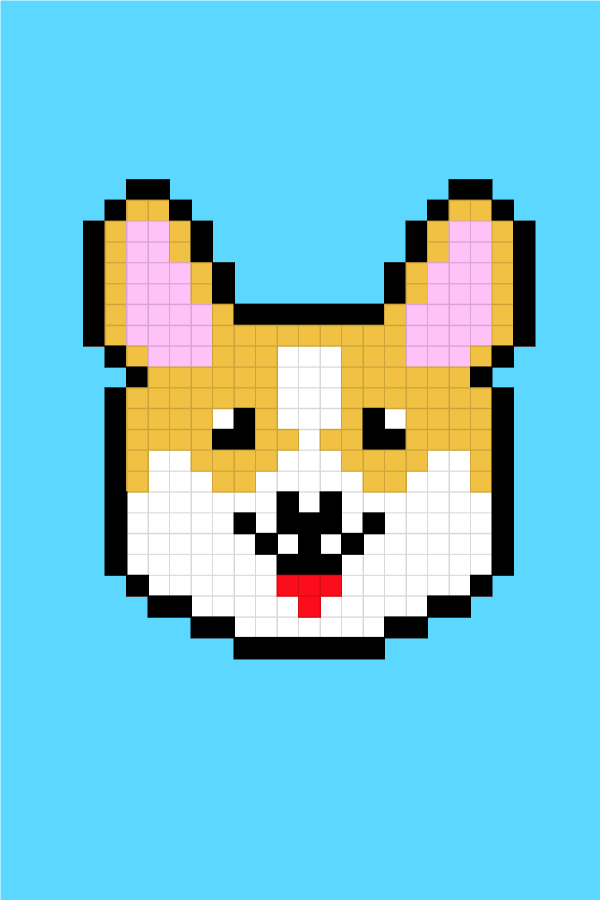 Easy pixel art dogs corgi. Pixel art facile chiens corgi ...