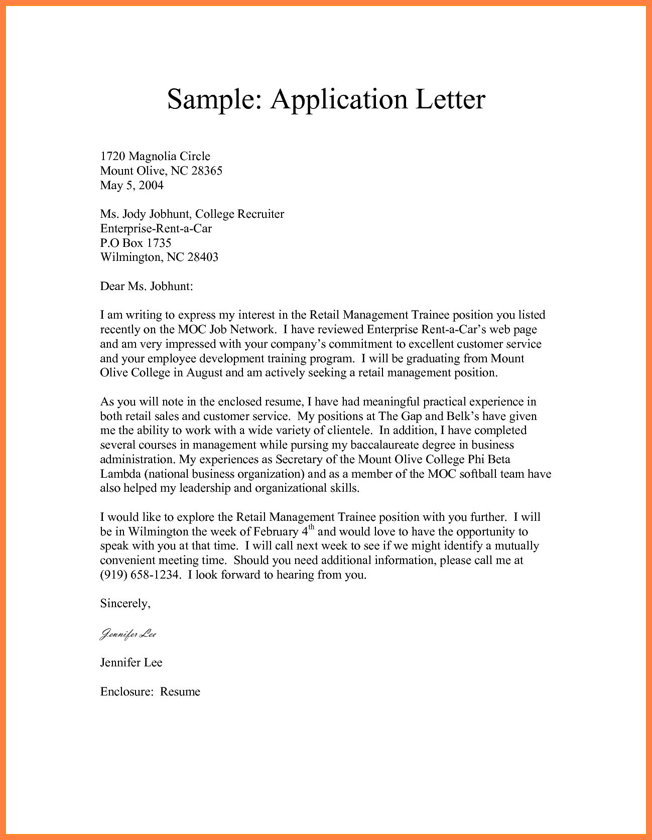 Semi Block Style Business Letter Format Sample | Business Letter