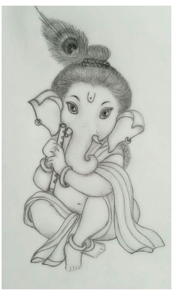 drawing styles #pitcher #drawing #pencil Sri Ganesha pencil sketch ...