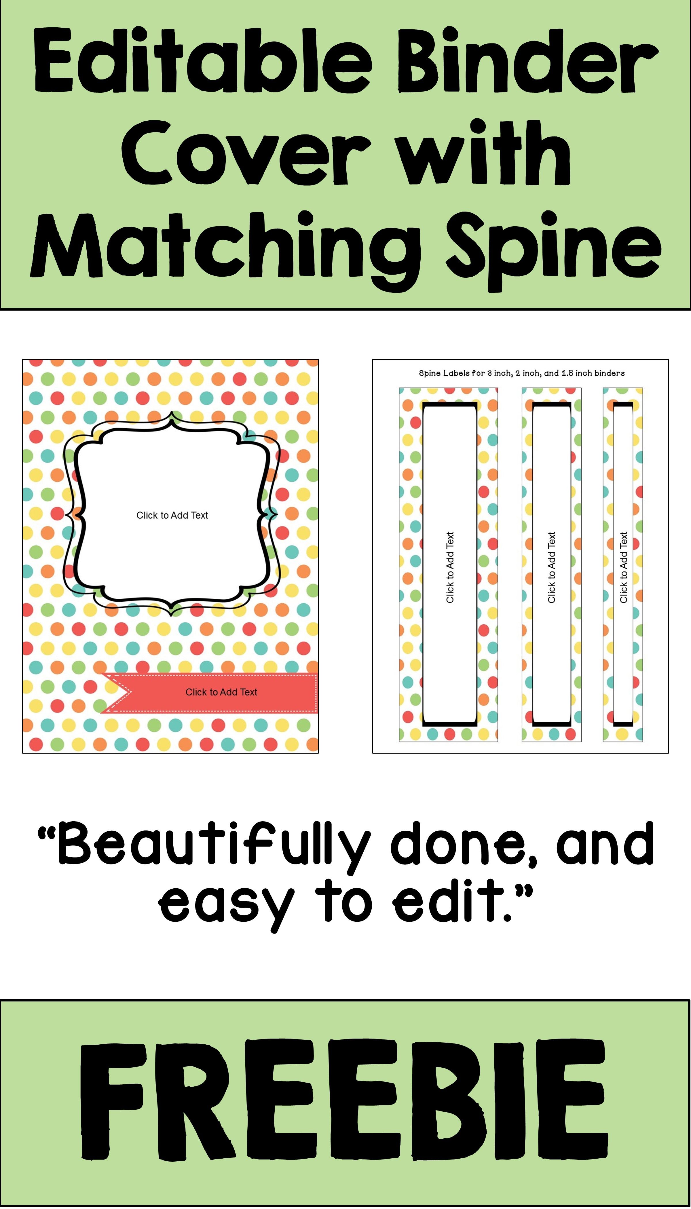 Free Editable Printable Binder Covers And Spines