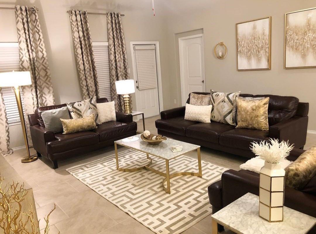 Gold decor Family room reveal, Home decor, Living spaces