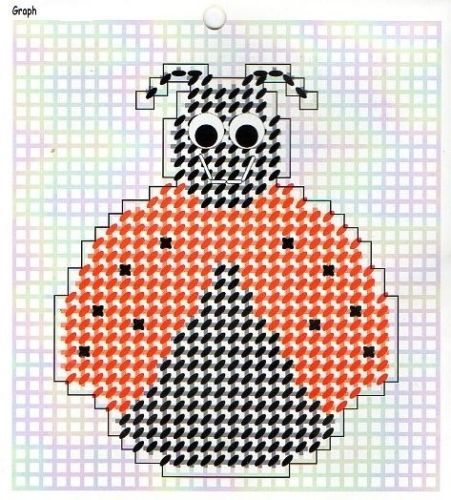 Plastic-canvas-craft-kit-for-kids-Ladybug-Refrigerator-Magnet | Plastic ...