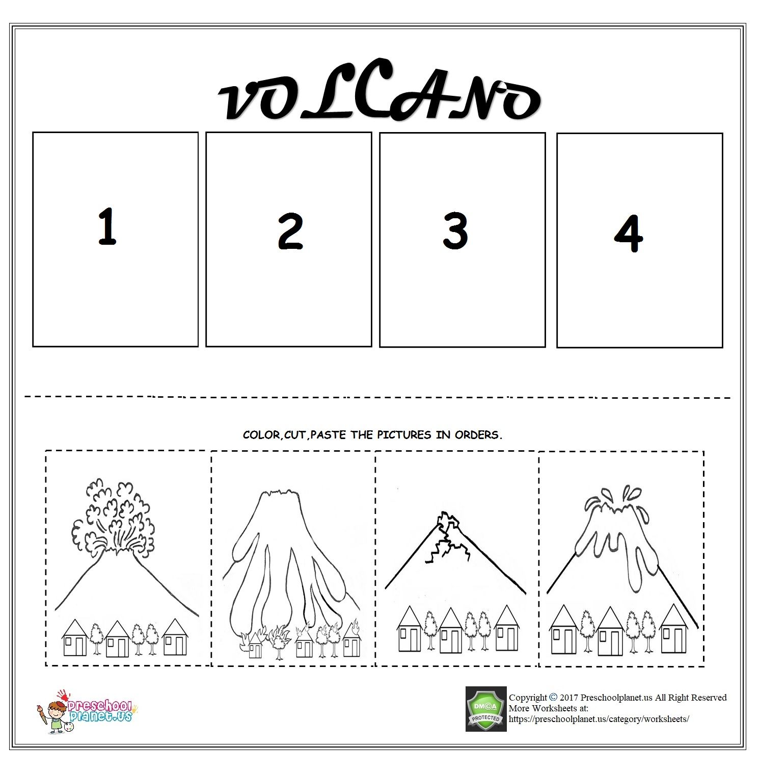 Printable Types Of Volcanoes Worksheet