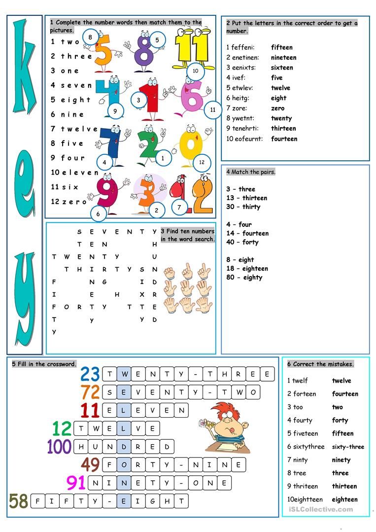 Number Words Worksheet 1-100 Pdf