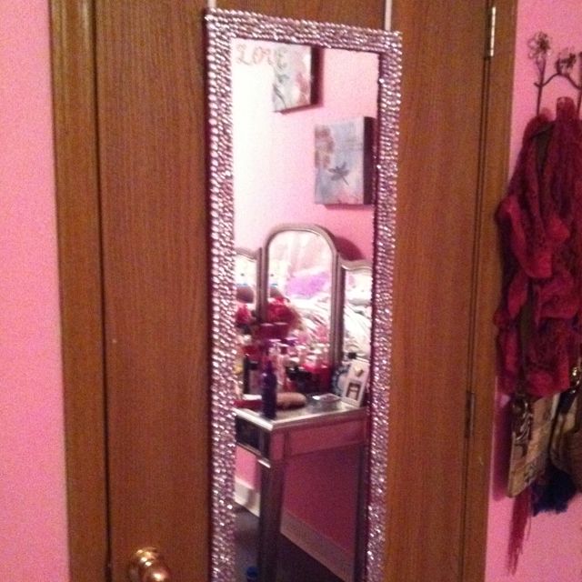 Took 2 hours to bedazzle haha | Diy mirror, Toddler girl room, Mirror