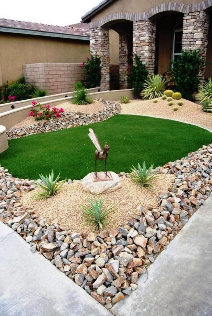 Amazing Modern Rock Garden Ideas For Backyard (16) Front yard garden