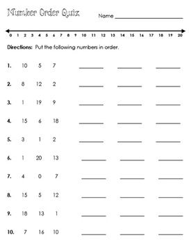 Number Order Assessment | Ordering numbers, Teaching classroom, Math