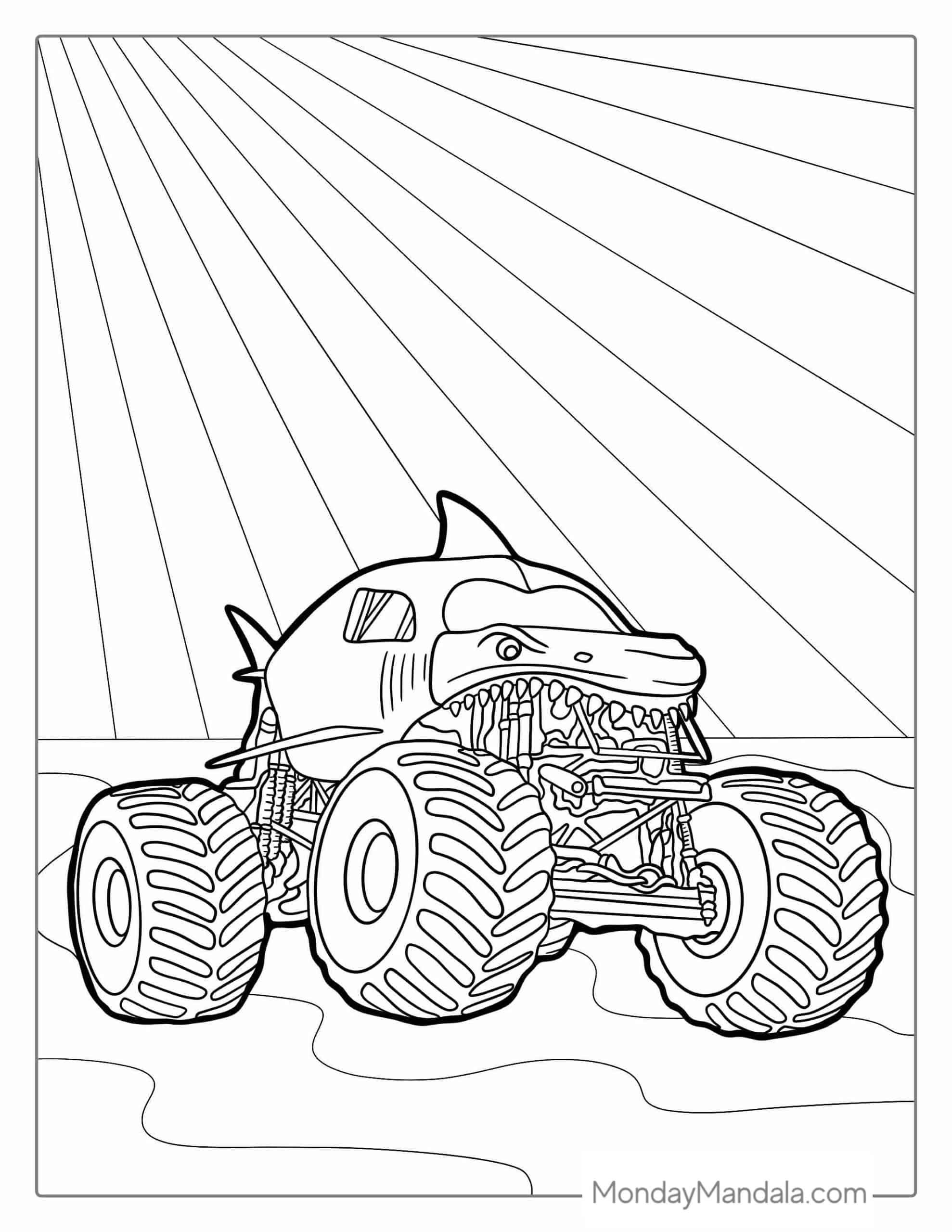 32 Monster Truck Coloring Pages (Free PDF Printables)