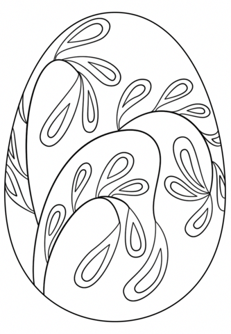 Easter Egg with Floral Pattern coloring page from Easter eggs category ...