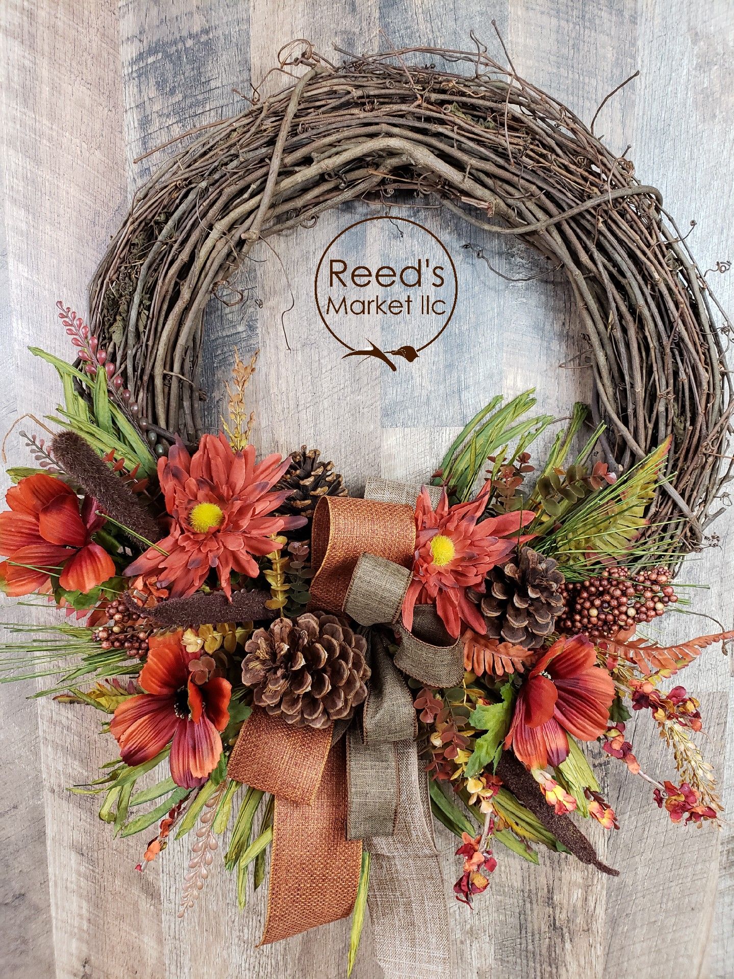 Fall wreath, front door decor, fall, fall home decor | Fall decor ...