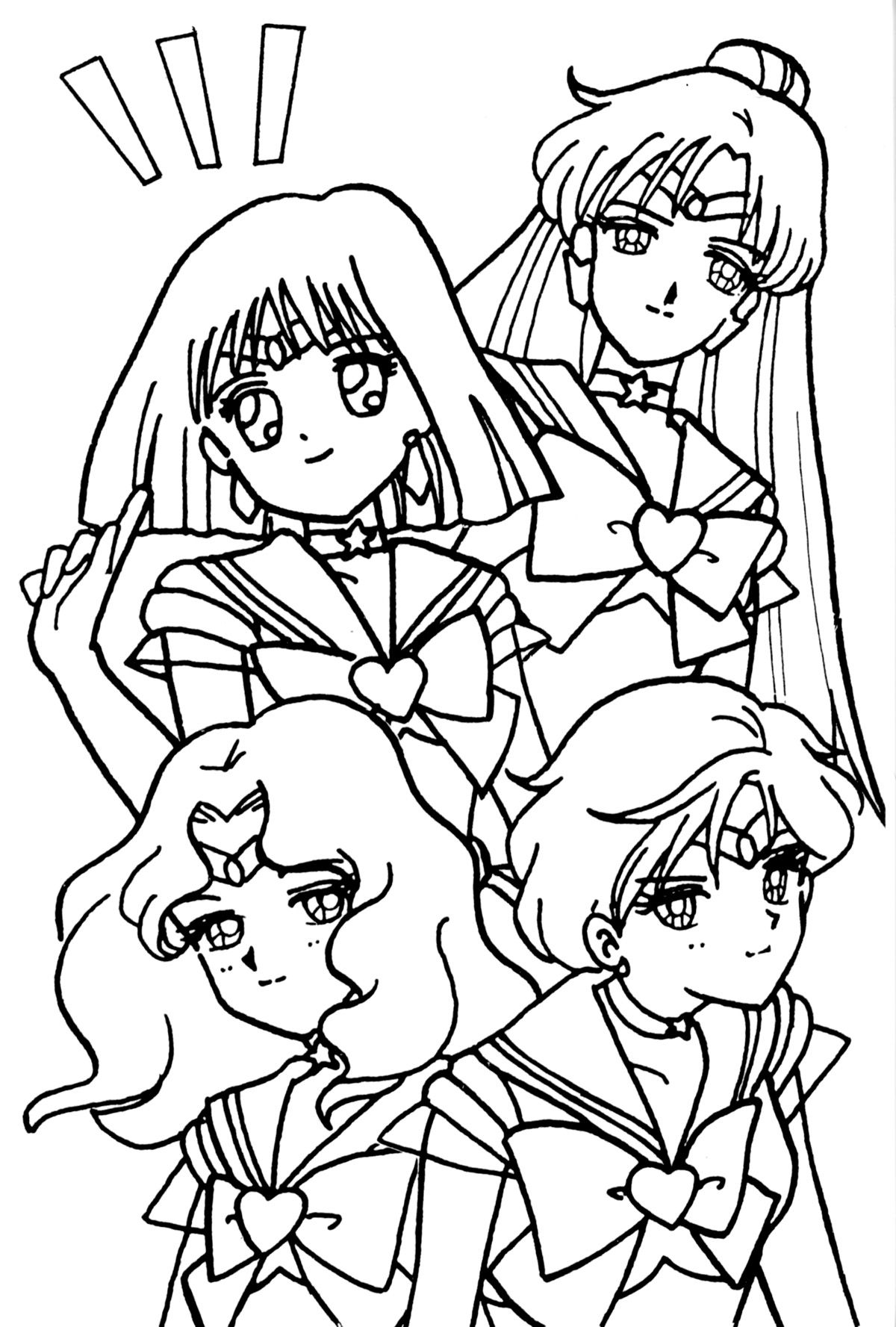 sailor saturne, pluton, nepture et uranus | Moon coloring pages, Sailor ...