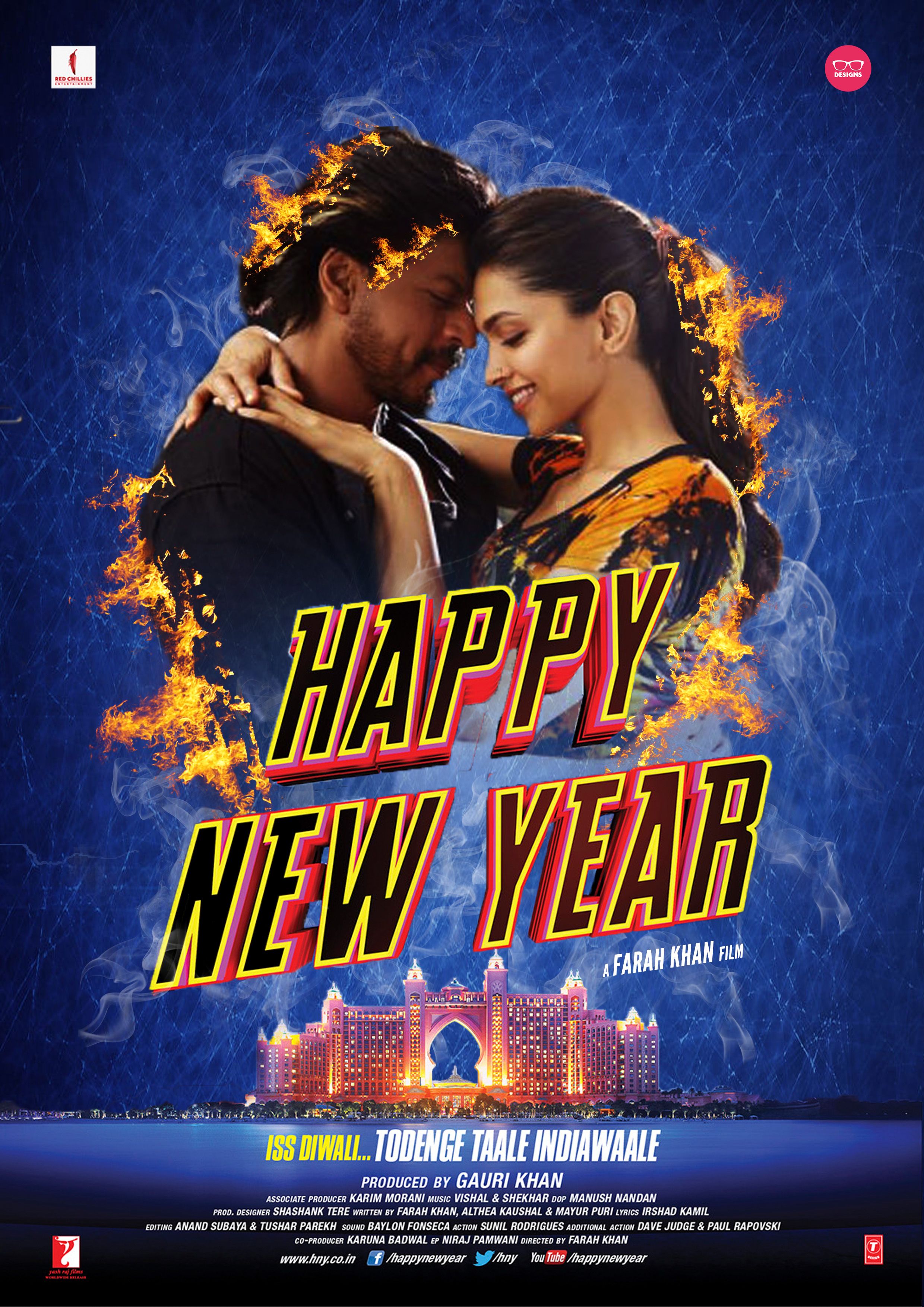 Shahrukhkhan Deepikapadukone Farahkhan Happynewyear Bollywood Fanart Graphicdesign Bolly Designs Bollywood Posters Hd Movies Download Bollywood Movies