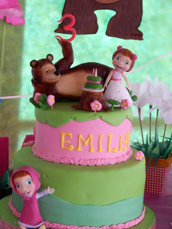 Masha y el oso | Birthday, Birthday cake, Cake