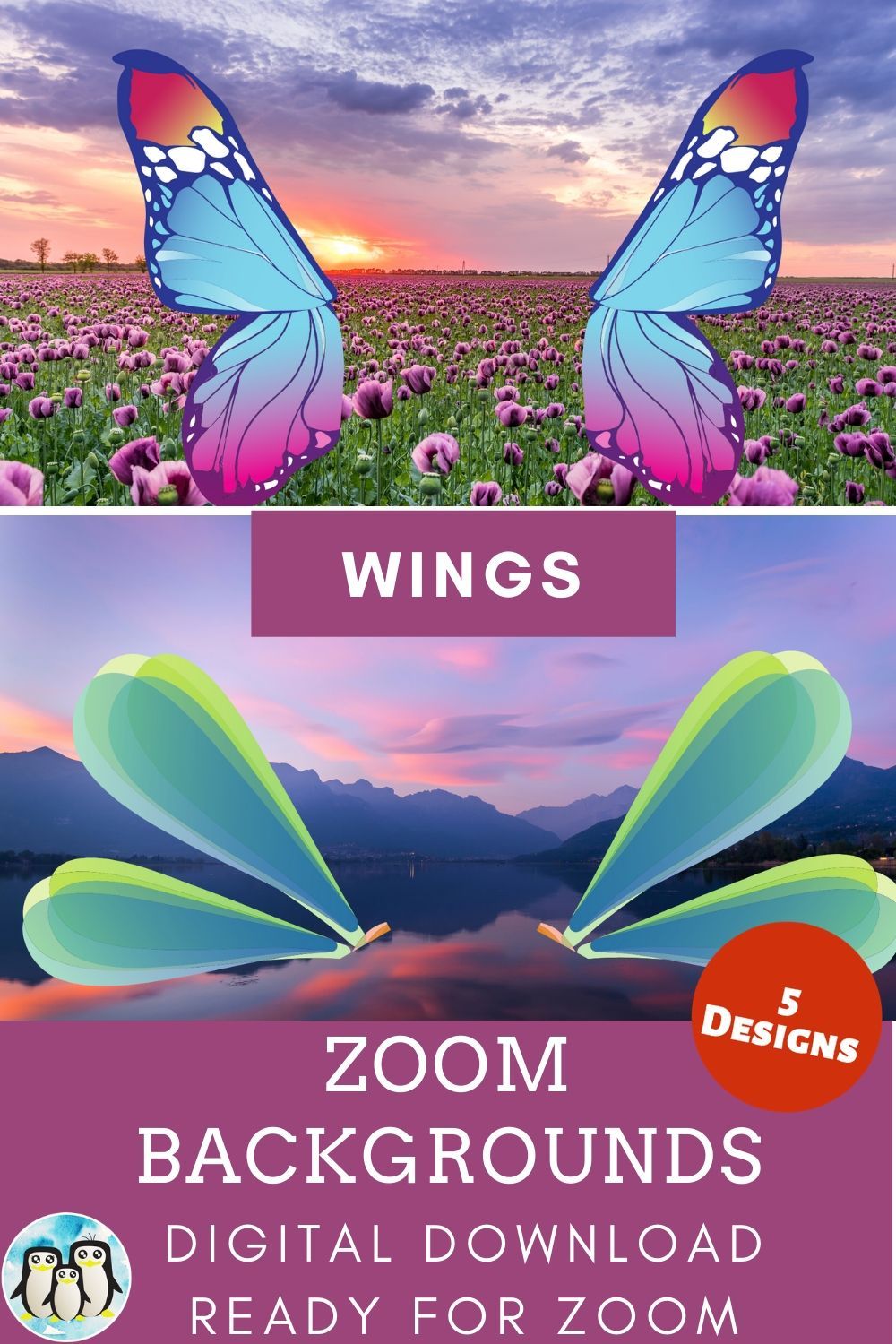 Zoom Virtual Background Bundle Of 5 Wings Inspired Designs Zoom Background Virtual Background Video Conference Backgrounds In 2021 Cute Gifts For Friends Background Girls Birthday Party Themes