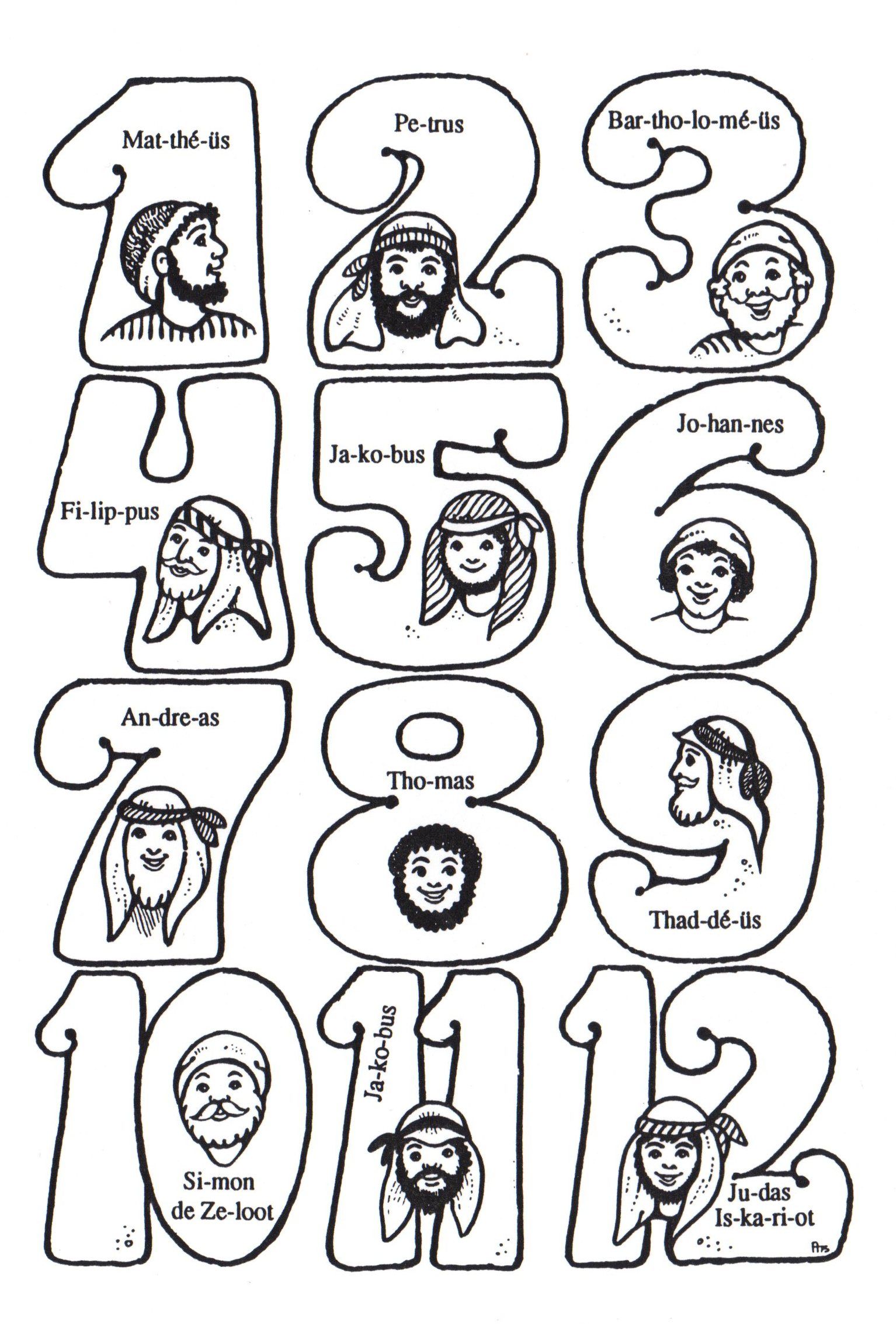 Printable 12 Disciples Worksheet