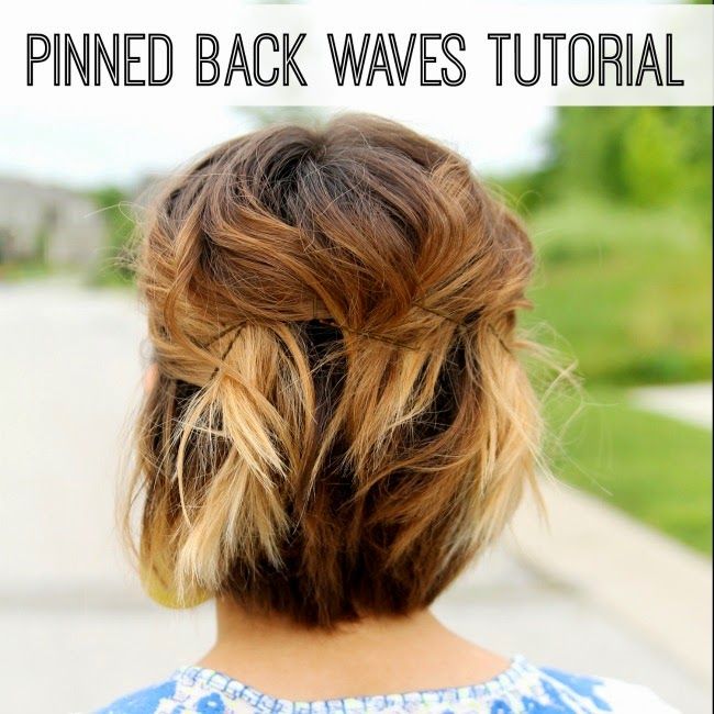 One Little Momma Short Hair Tutorial Pinned Back Waves Hair Styles Short Hair Styles Short Hair Tutorial