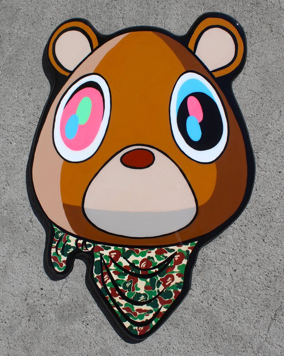 Drop Out Bear W Bape Swag Art Kanye West Graduation Bear Rapper Art