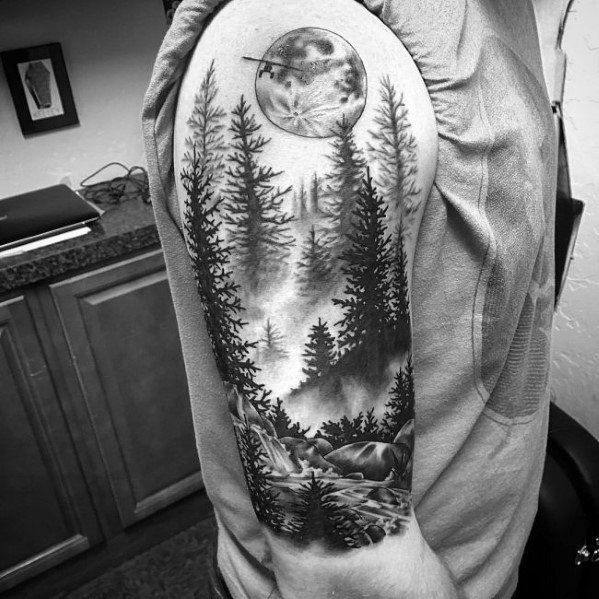 Forest Tattoo Sleeve, Nature Tattoo Sleeve, Wolf Tattoo Sleeve, Forest ...