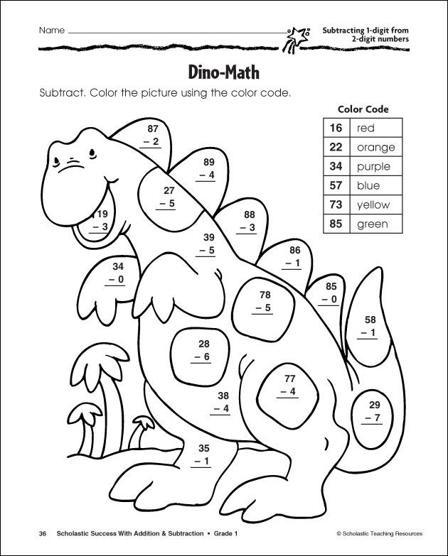 Second Grade Color By Number Worksheets