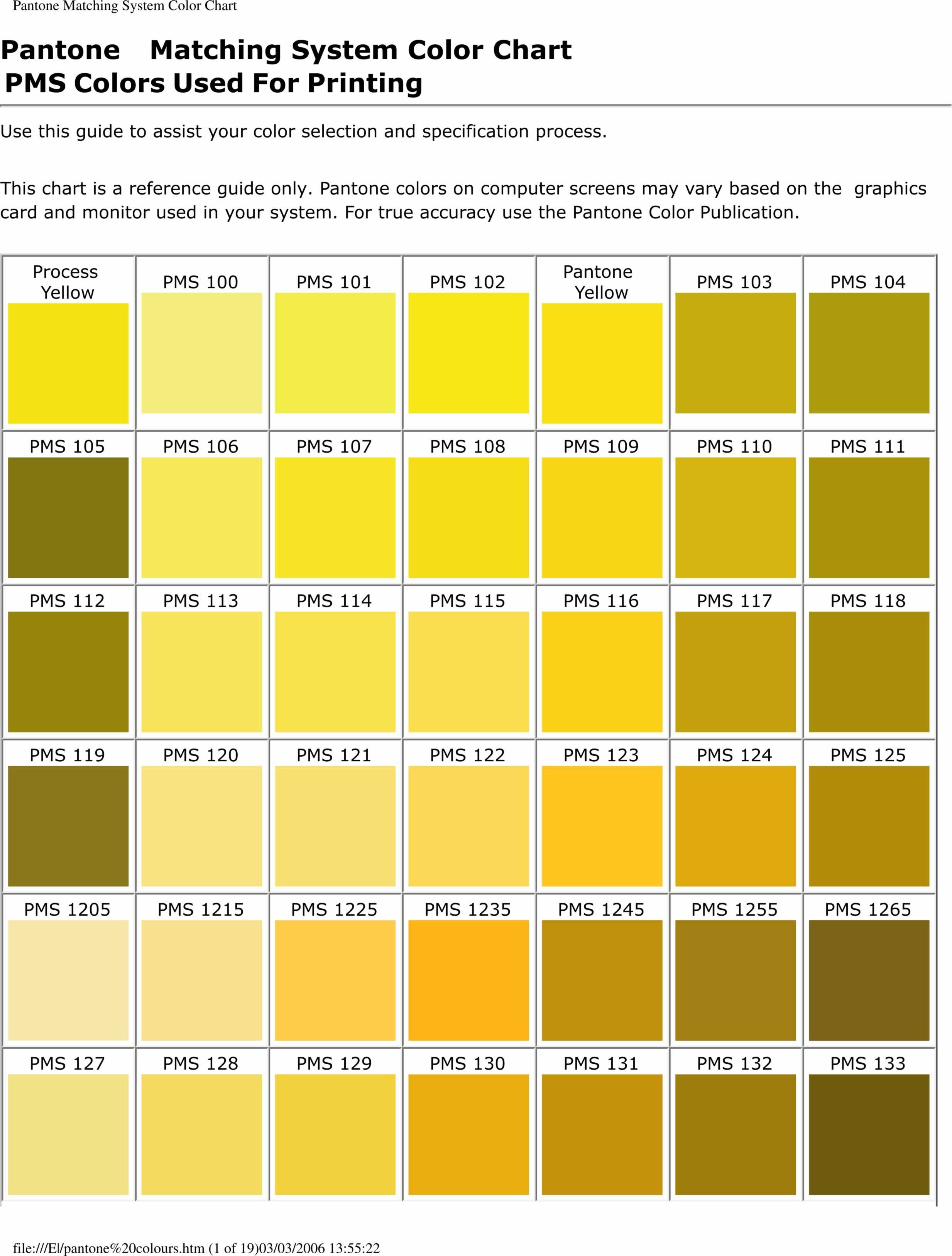 Pms Color Chart For White