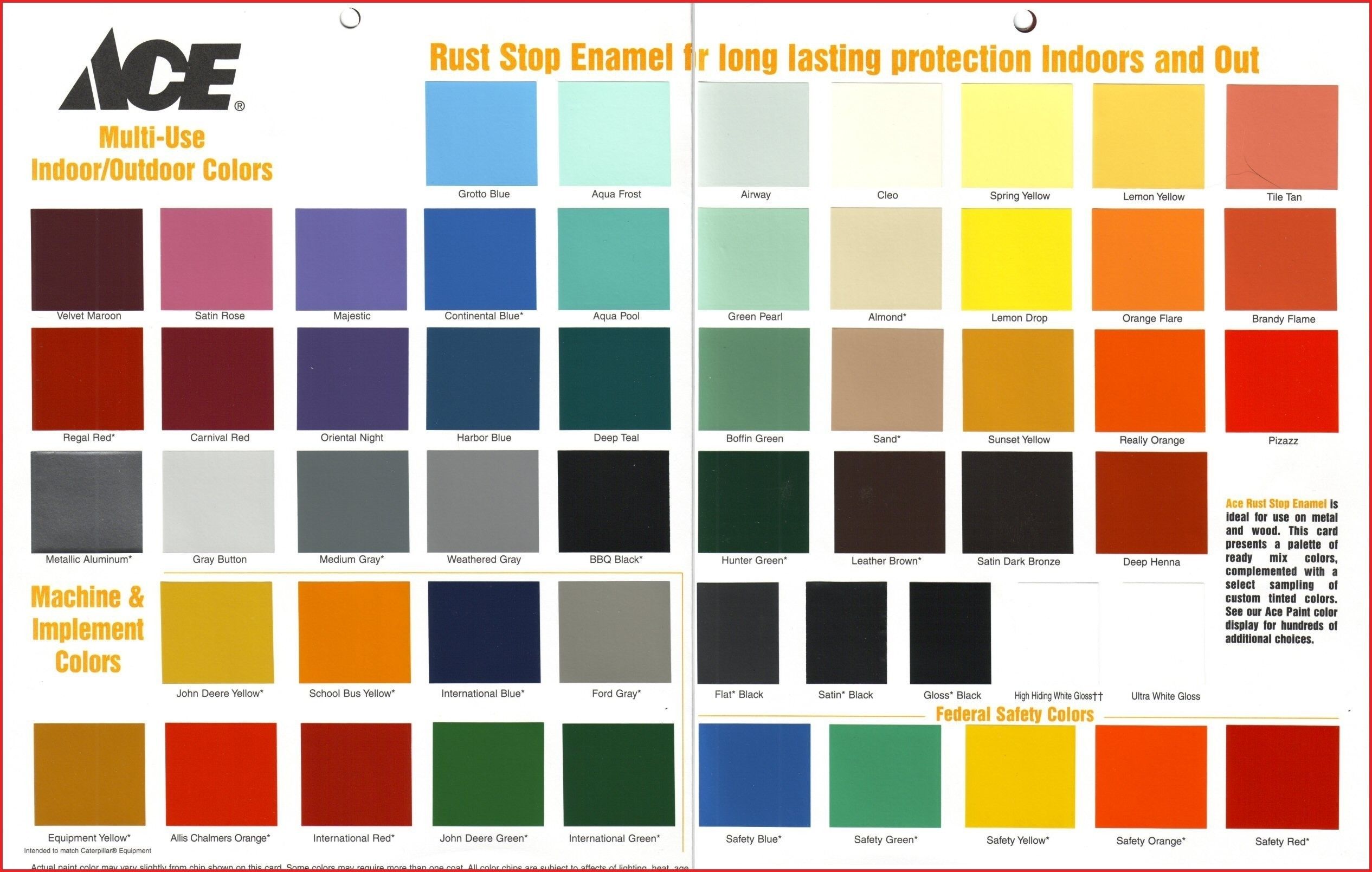 Rustoleum Chalk Paint Colour Chart image.