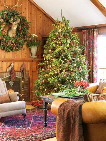 Christmas Decorating, North Woods-Style | Christmas living rooms ...