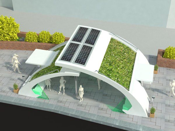 Green bus stop project on Behance Green Architecture, Sustainable ...