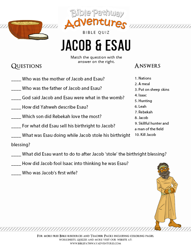 Jacob And Esau Printables