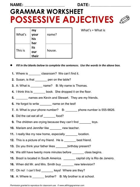 Verbs Exercises With Answers - Worksheet | English Grammar Possessive ...