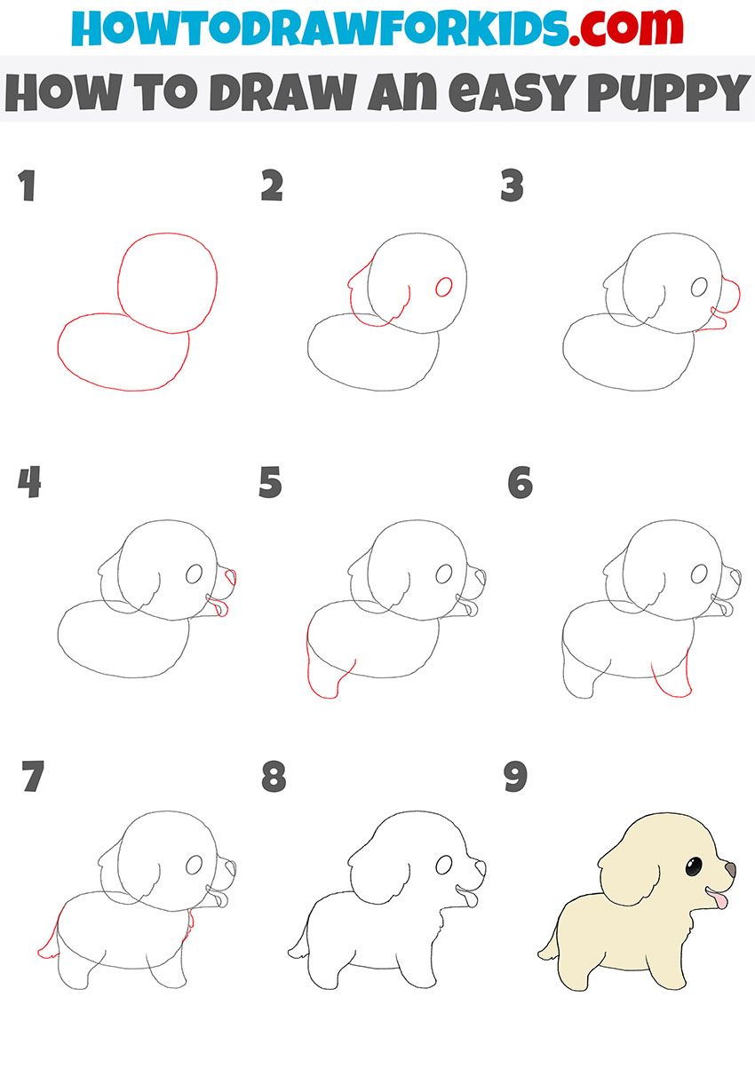 How to draw an easy puppy – Artofit