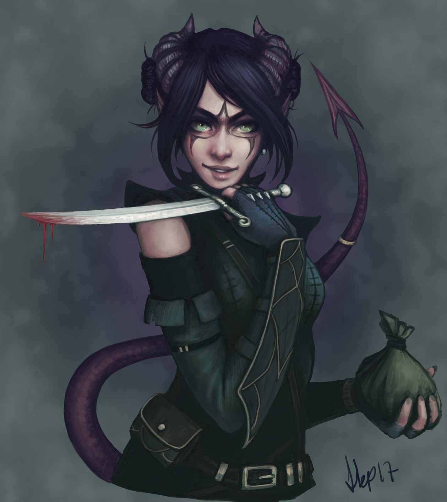 Tiefling Rogue Illustration, Linn Kristine Pettersen on ArtStation at ...