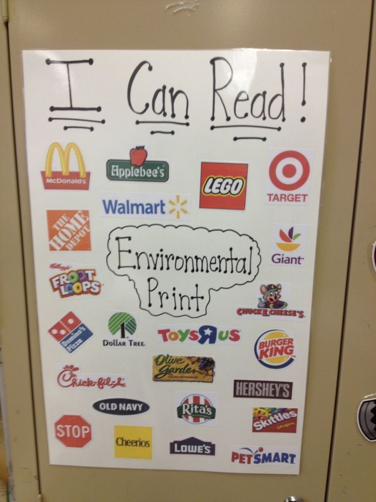 Environmental print anchor chart. Great way to encourage early readers ...