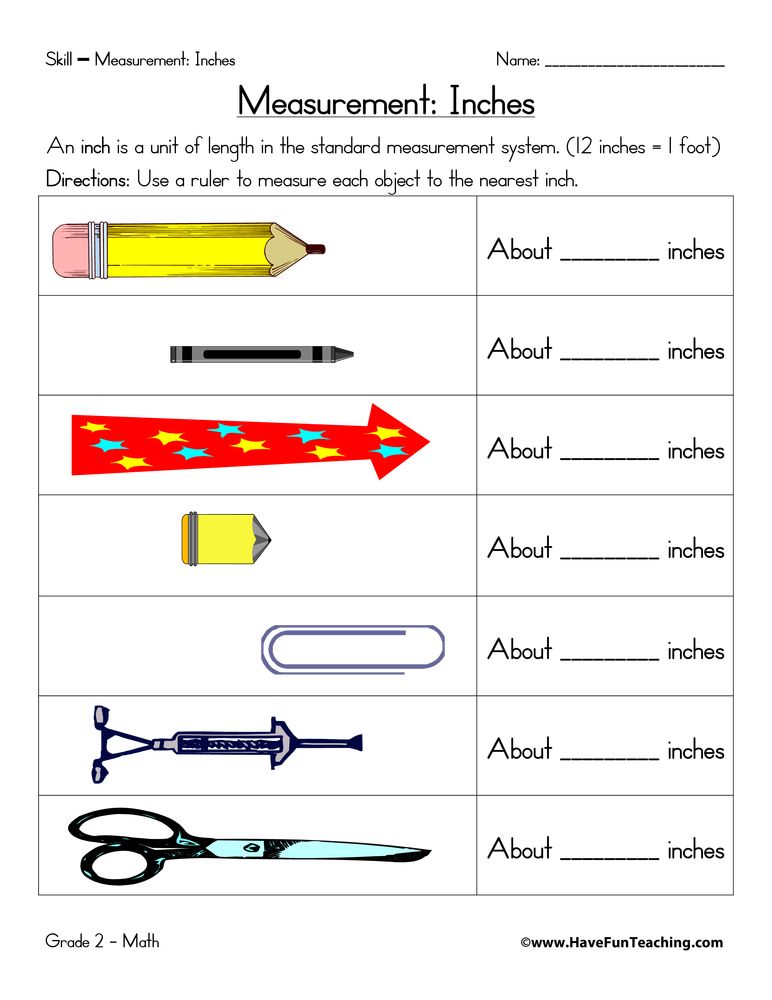 Free Printable Measurement Worksheets