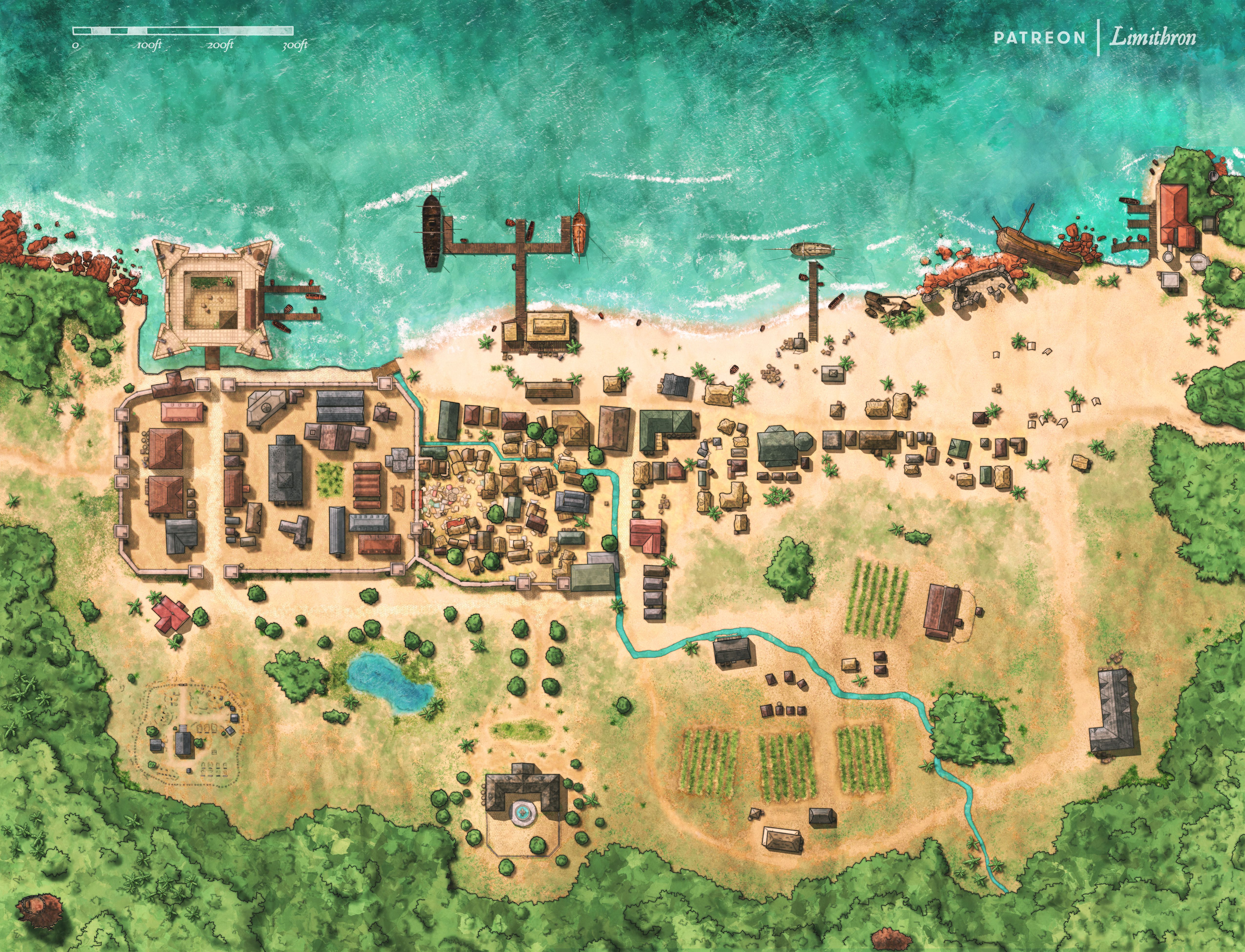 Nassau Town | Limithron | Fantasy city map, Village map, Town map