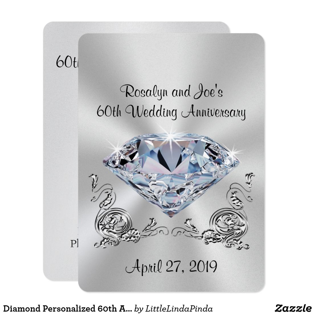 Create your own Invitation | Zazzle | Diamond invitations, Anniversary ...