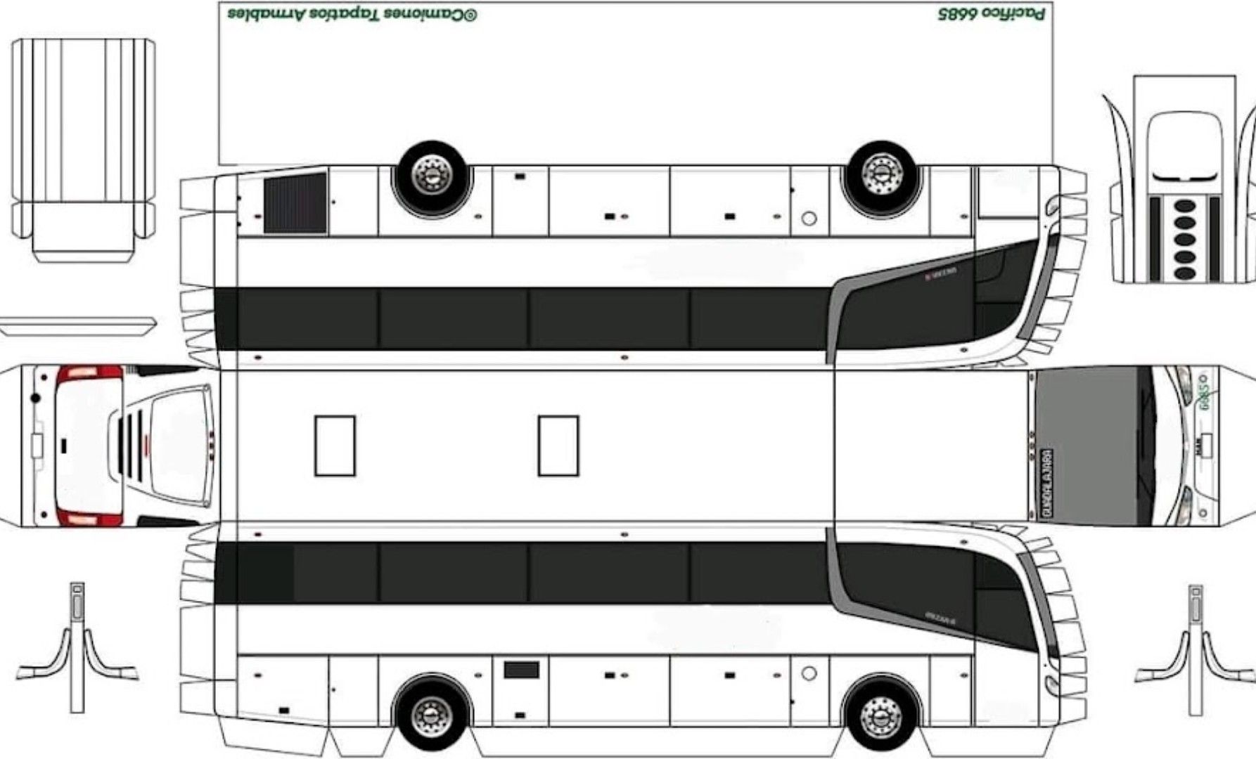 Bus Irizar i6 4x2 blanco | Modelo de papel, Bus, Autobus