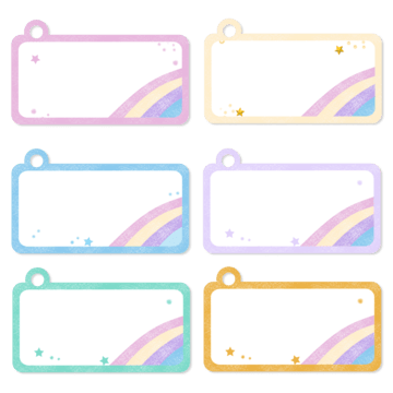 Name Tags White Transparent, Colourful Name Tag Templates, Rainbow Nag ...