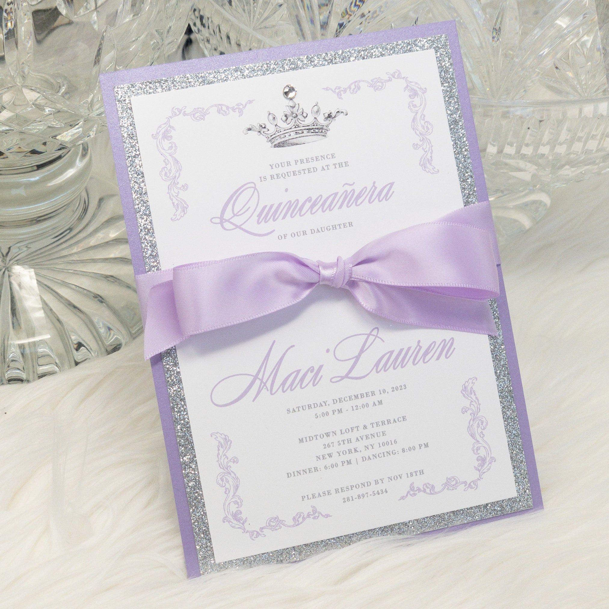 Unique Purple Quinceanera Invitations