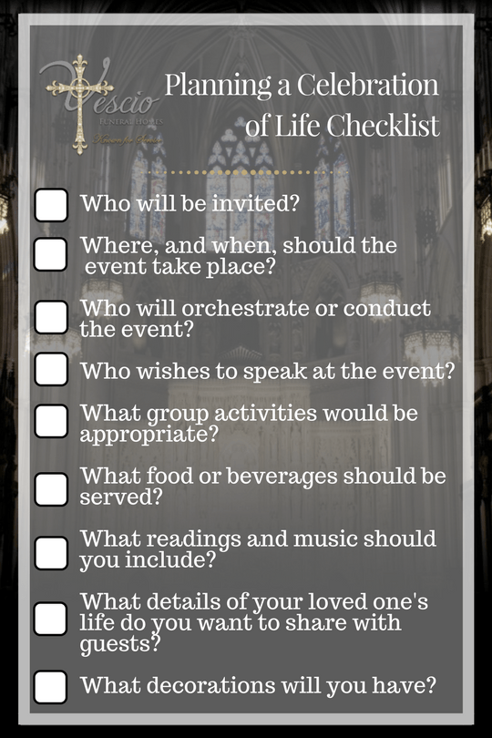 Planning A Celebration Of Life Checklist - Guides Online