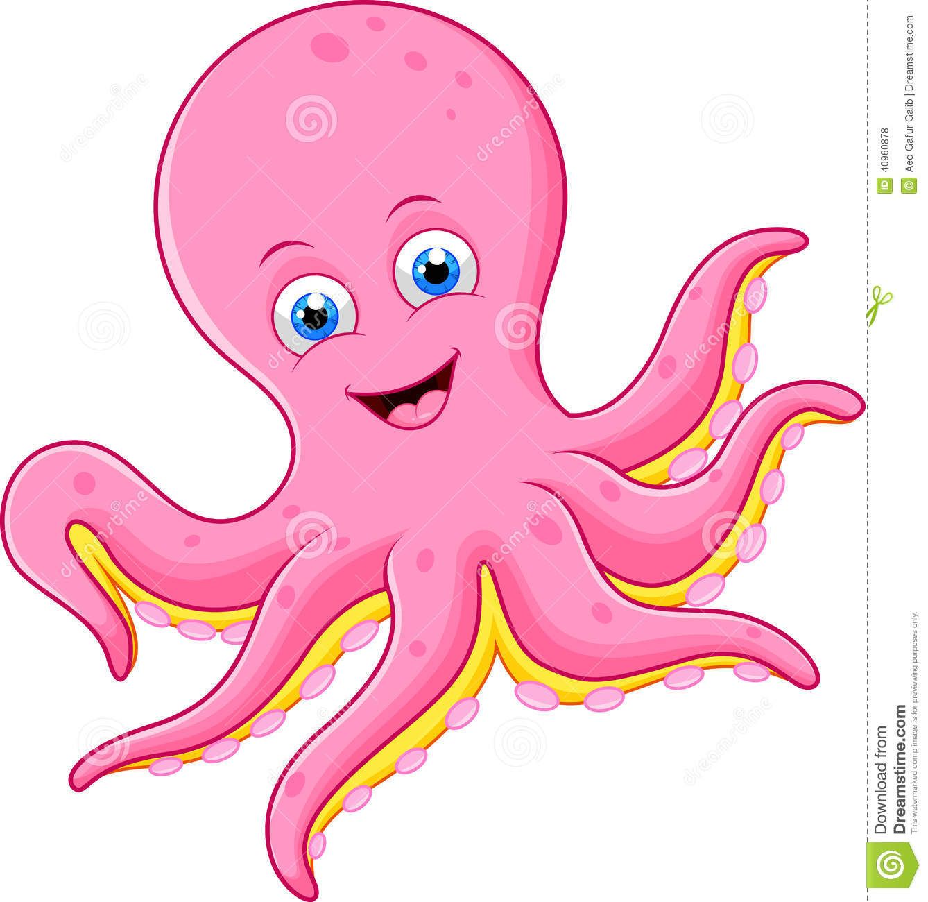 Octopus Cartoon Clip Art | Illustration of Cute octopus cartoon ...